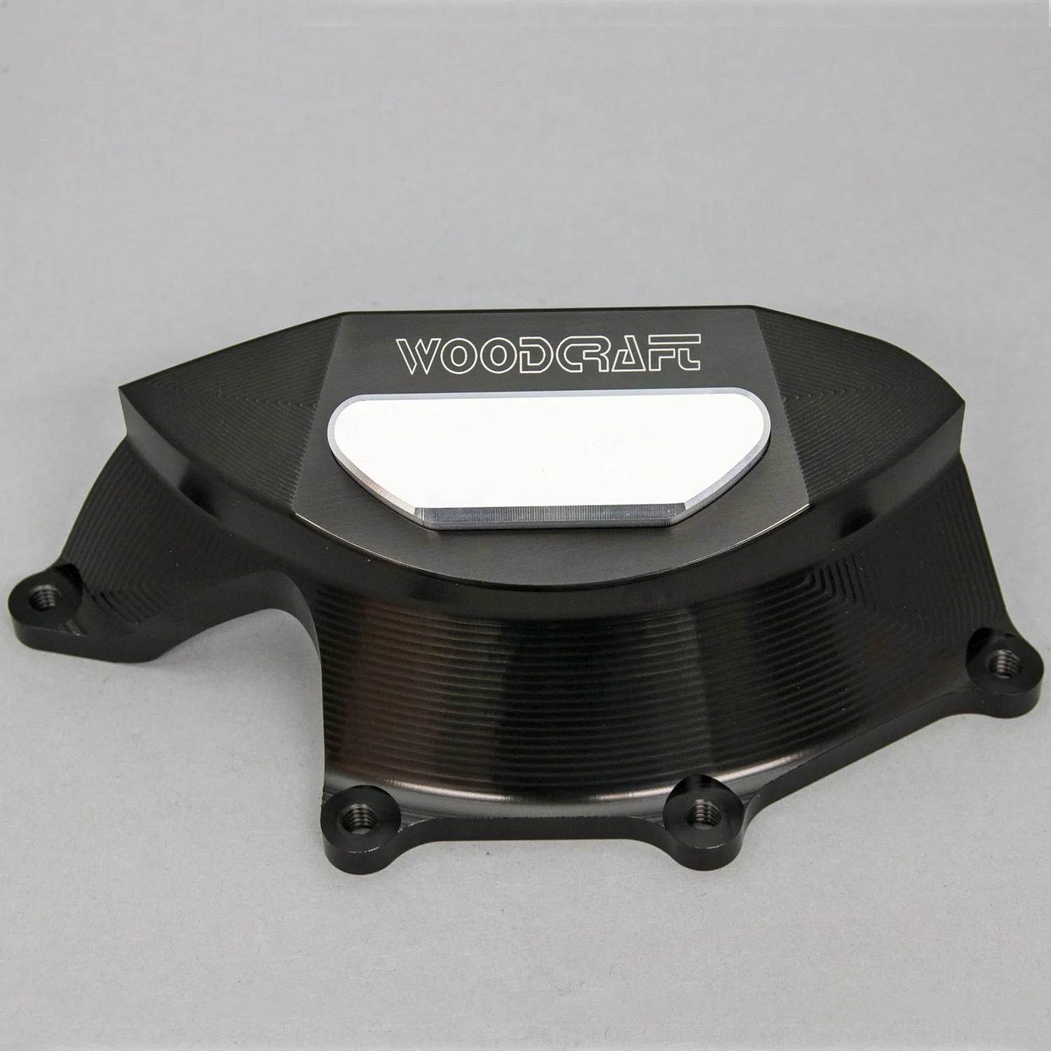 Woodcraft RHS Clutch Cover Engine Protector – Fits Aprilia RSV4 2009-2023 (Black Aluminum Plate)
