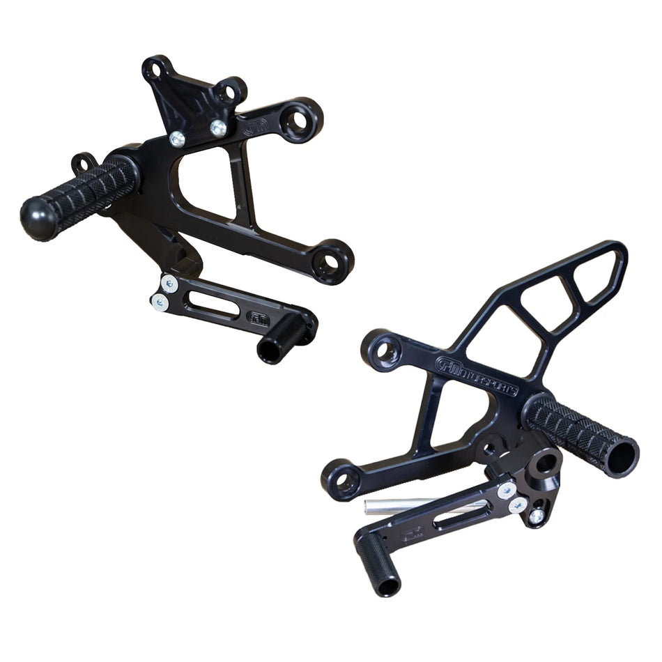 Kawasaki ZX-6R, 2019 - 2024, Woodcraft Rearset Kit - STD/GP Shift