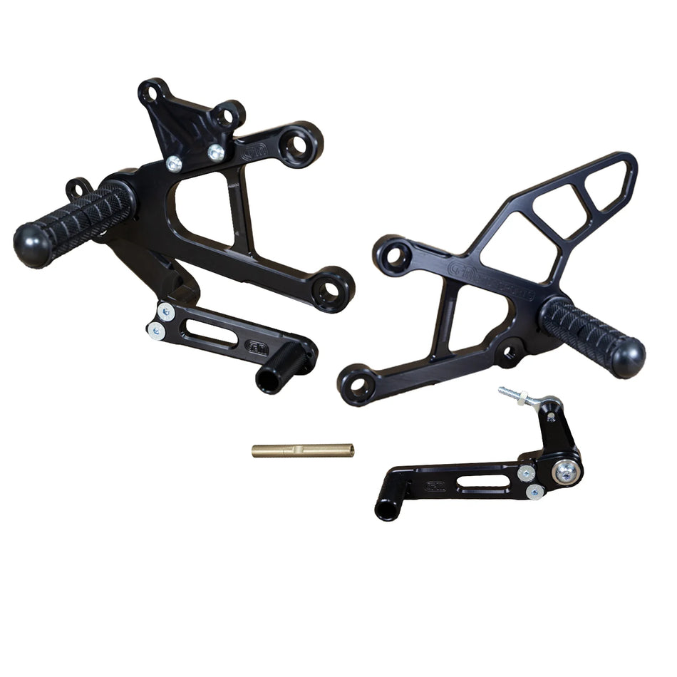 Kawasaki ZX-6R,2019 - 2024, Woodcraft Rearset Kit - GP Shift with OEM Quickshifter