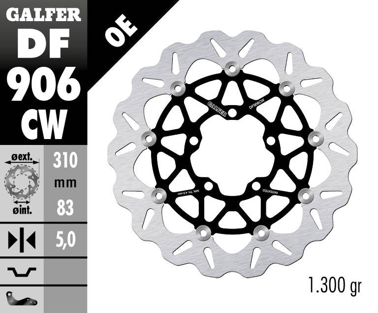 Triumph Daytona 675 (R/Non-R), 2013 - 2018,Galfer 309mm Floating Wave® Rotor