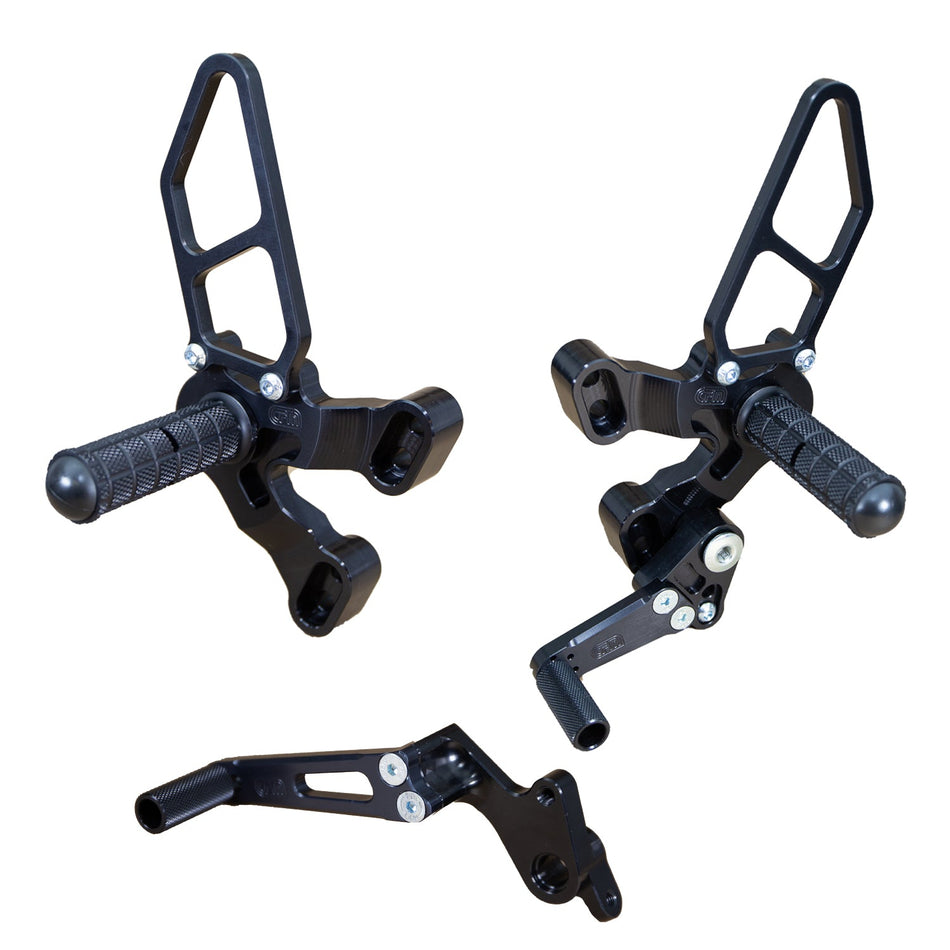 Woodcraft Rearsets Complete Kit  – Black – STD / GP Shift 2008-2011 Ducati 848, 2007-2009 Ducati 1098, 2008-2011 Ducati 1198, 2011-2013 Ducati 848 EVO