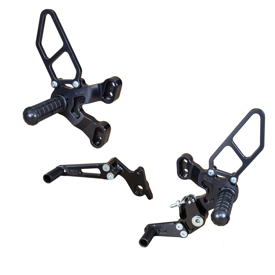 Ducati 1198SP 2008-09, 848 EVO 2011-13, Complete Rearset Kit w/ Pedals - GP Shift  w/ Factory QS