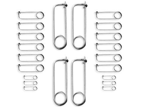 MOTO-D Spring Clip Racing Safety Pins Assorted (25/Pack)